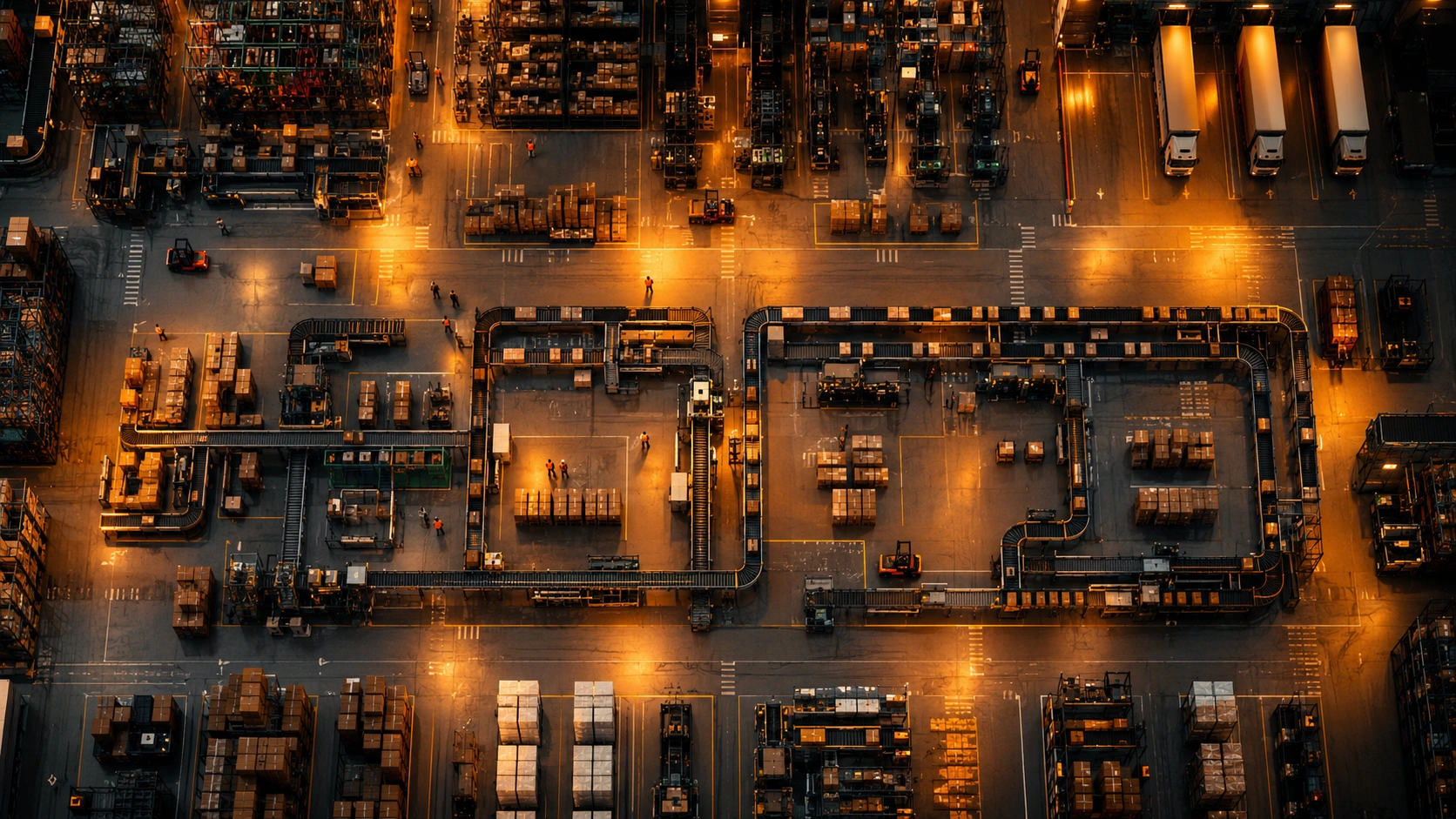 Operational precision — factory floor aerial