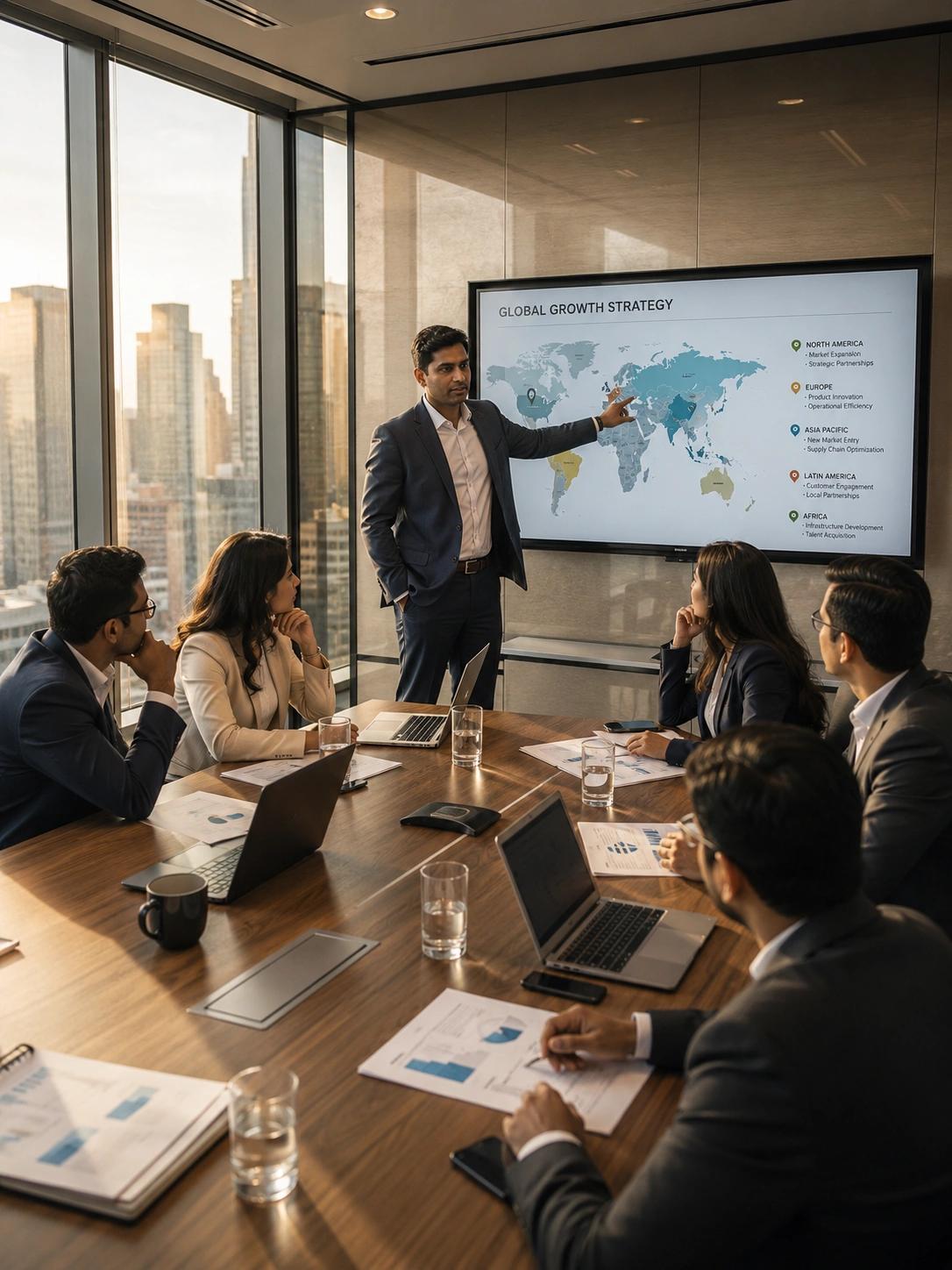 Organizational change leadership meeting