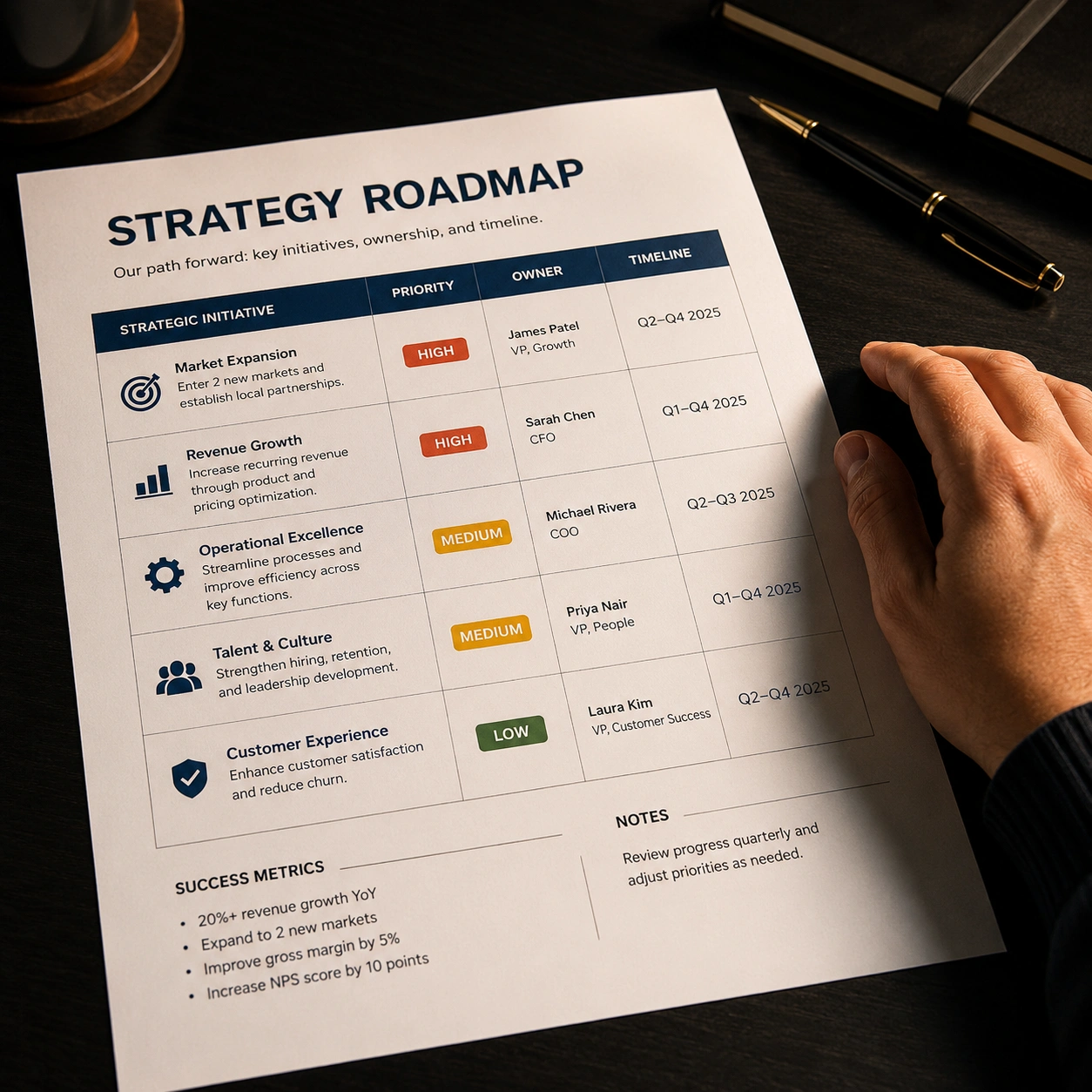 Strategy roadmap document