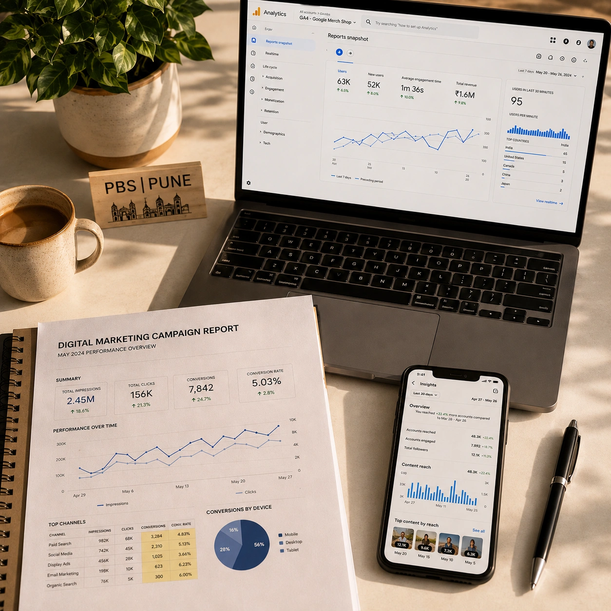 Digital marketing campaign analytics for a Pune business