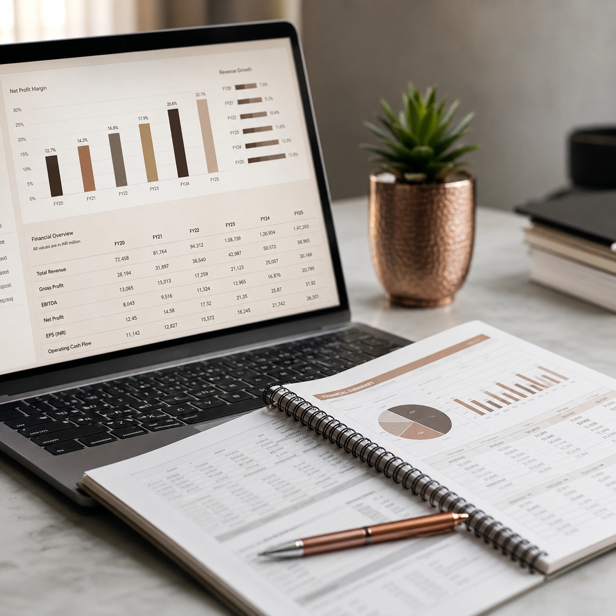 Financial advisory workspace for a Pune business