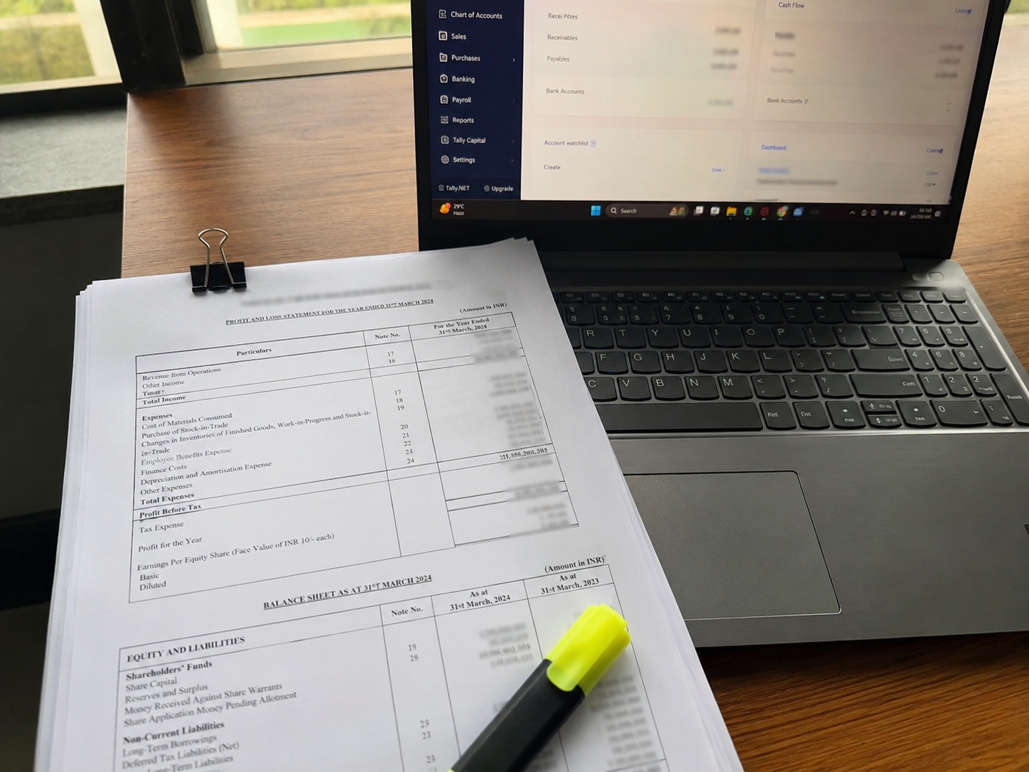 bookkeeping and financial statements portfolio profit and loss balance sheet
