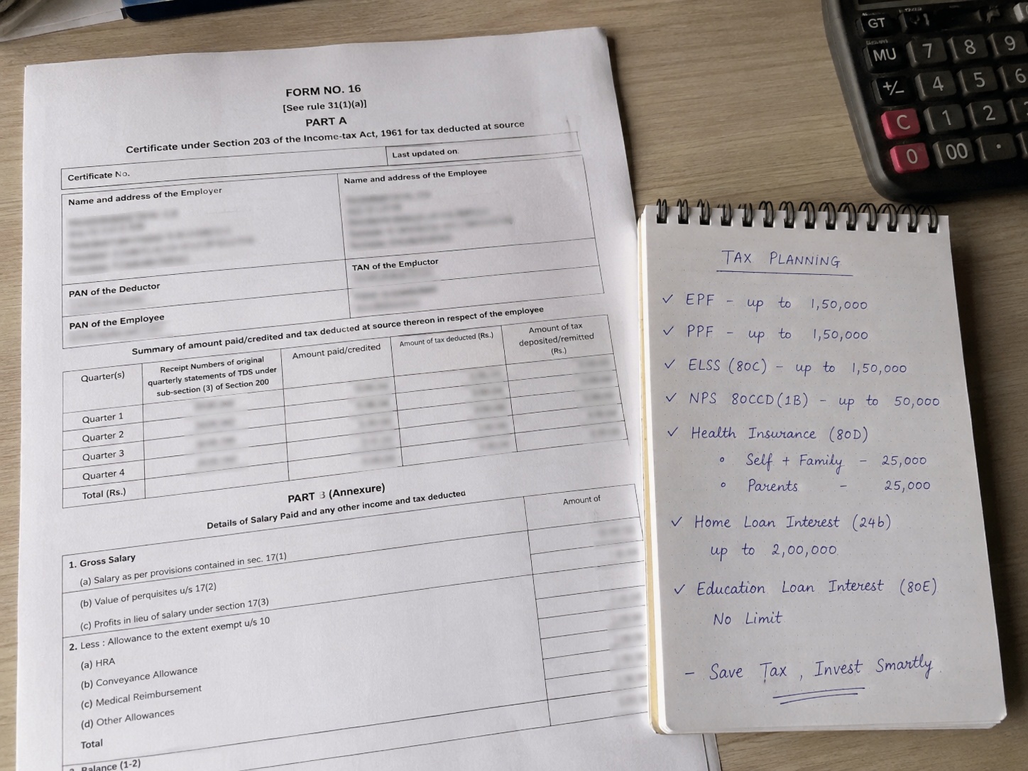 income tax filing results Form 16 and computation