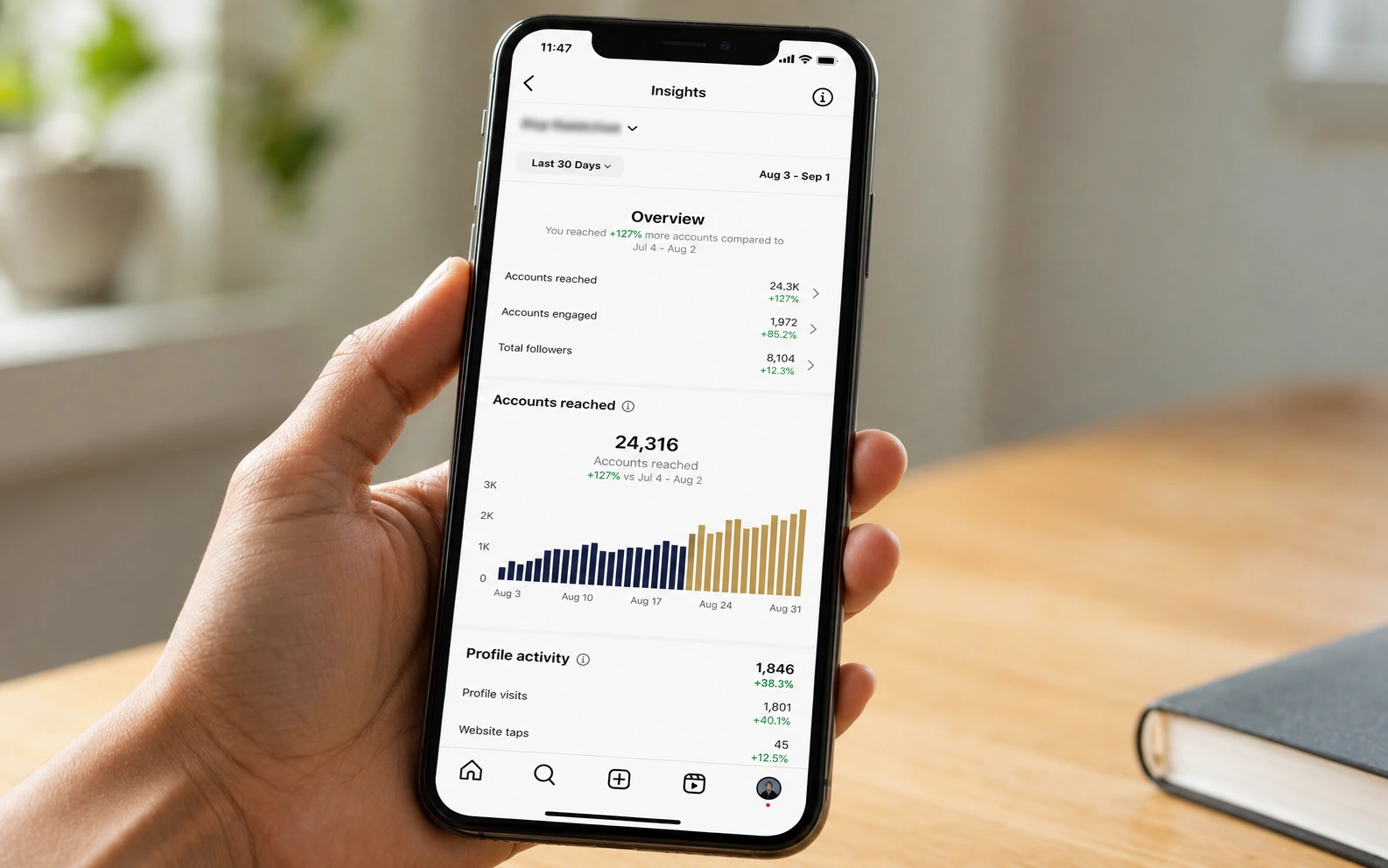 social media growth results Instagram insights analytics